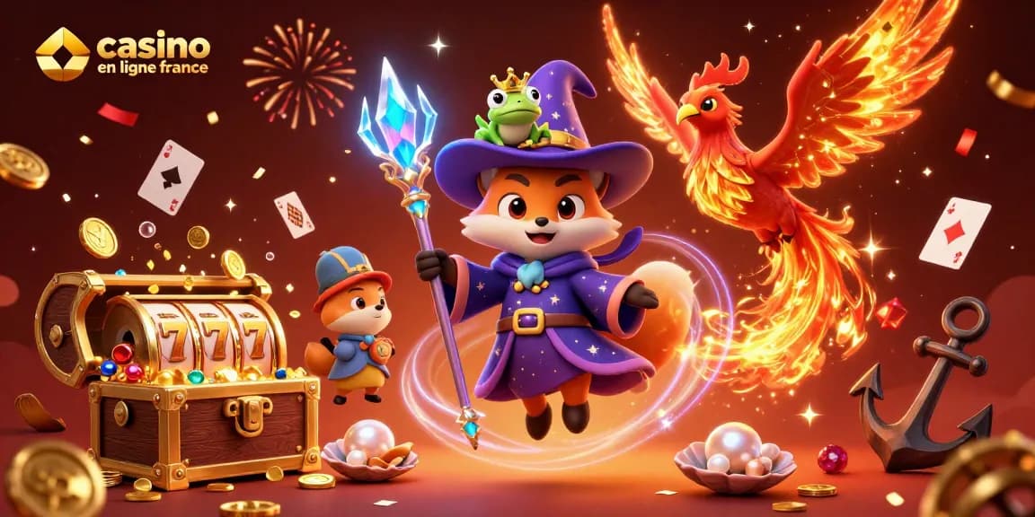 Jouez au casino en ligne France avec un magicien, un phoenix et un trésor sous-marin éclatant.