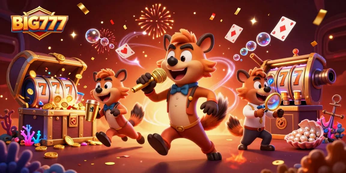 BIG777 menawarkan pengalaman kasino unik dengan hyena lucu dalam klub komedi mereka.