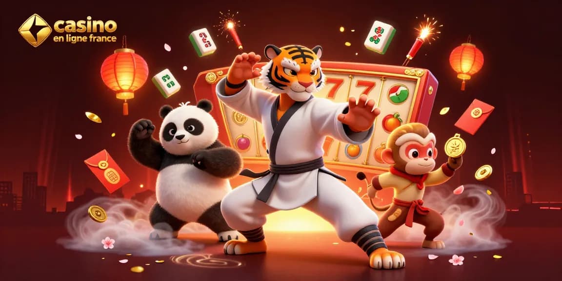 Plongez dans l'univers du casino en ligne France avec cette illustration captivante, présentant des personnages animés et des éléments de jeu.