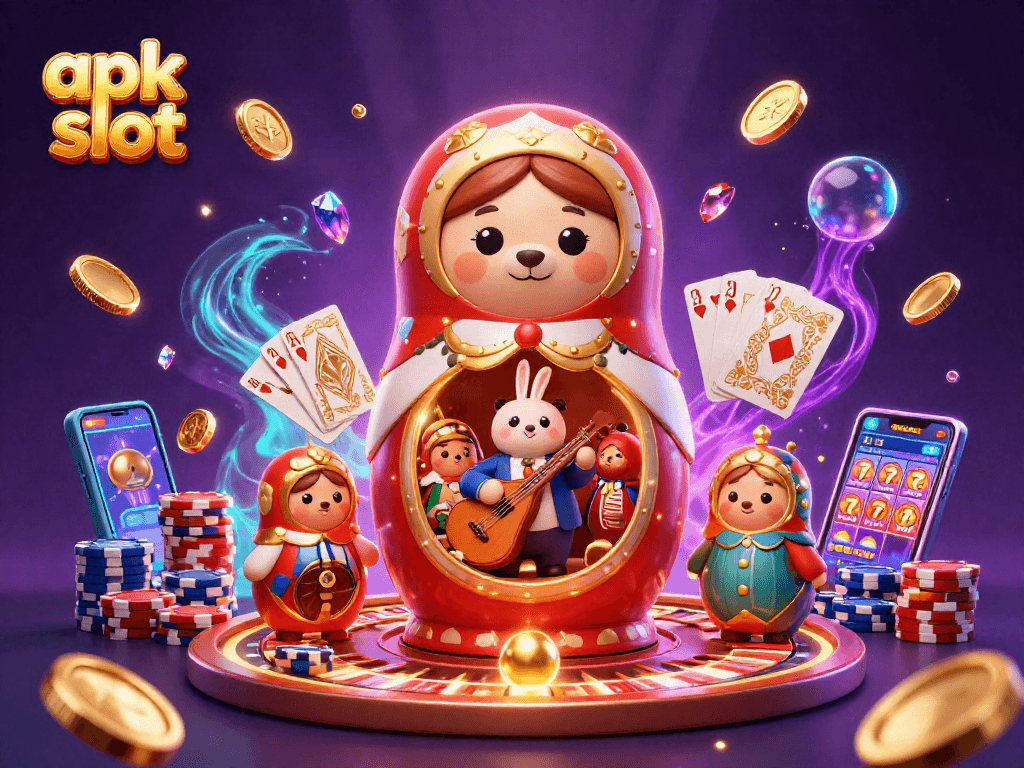 Experience the excitement of apk slot games with 3D cartoon characters and dynamic casino elements.