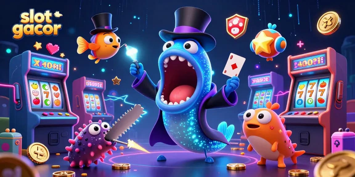 Engage with slot gacor through a vibrant casino scene featuring magical sea creatures.