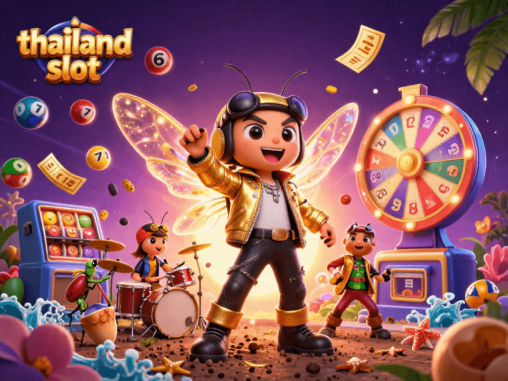 Engage with thailand slot through lively 3D illustration featuring a vibrant casino scene