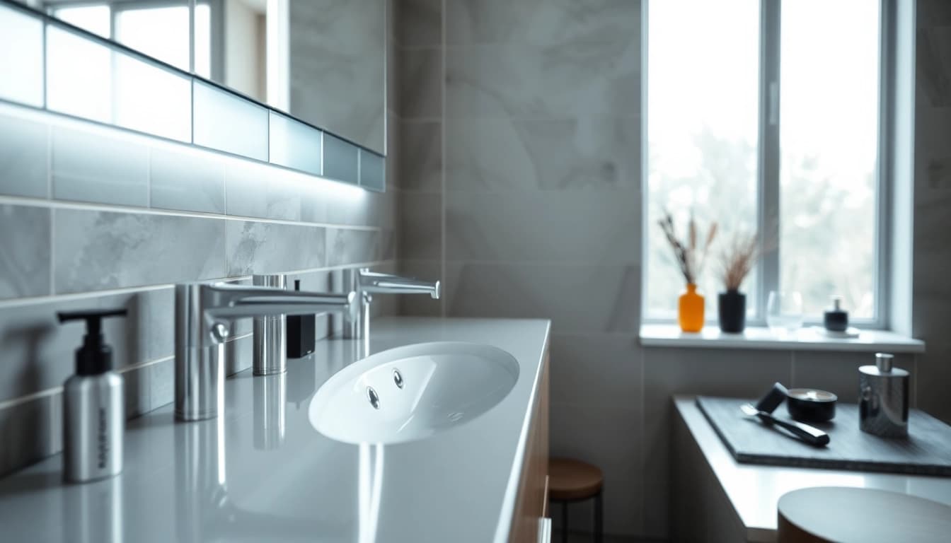 Entdecken Sie den eleganten sonni Spiegelschrank mit LED-Beleuchtung im modernen Badezimmer.