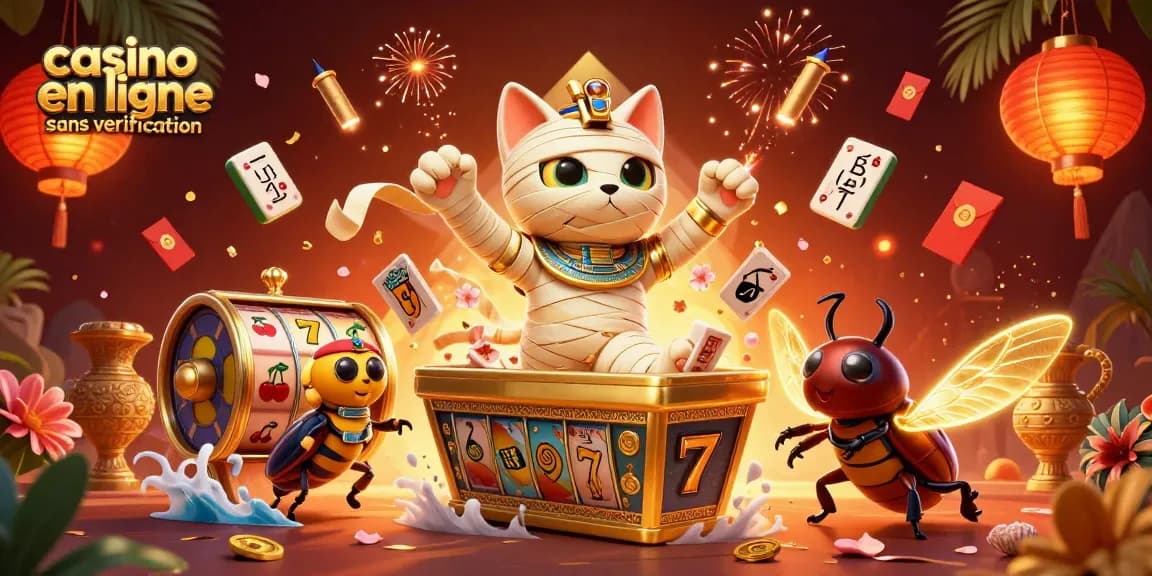 Jouez à casino en ligne sans vérification avec un chat momie égyptien dans un casino pyramidal