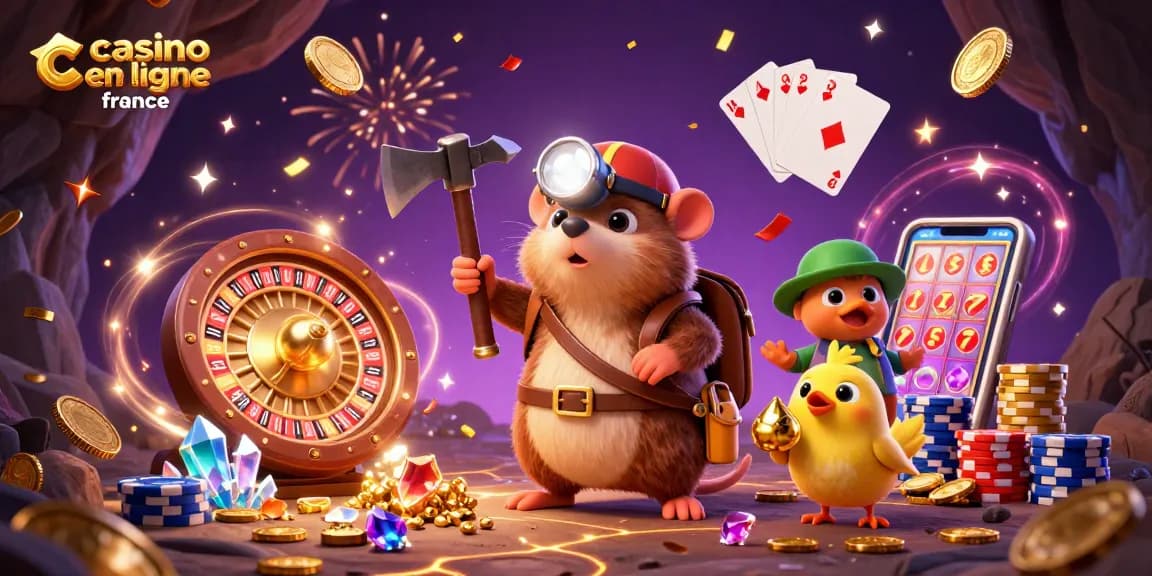 Jouer à casino en ligne France avec des personnages animés dans une scène de jackpot
