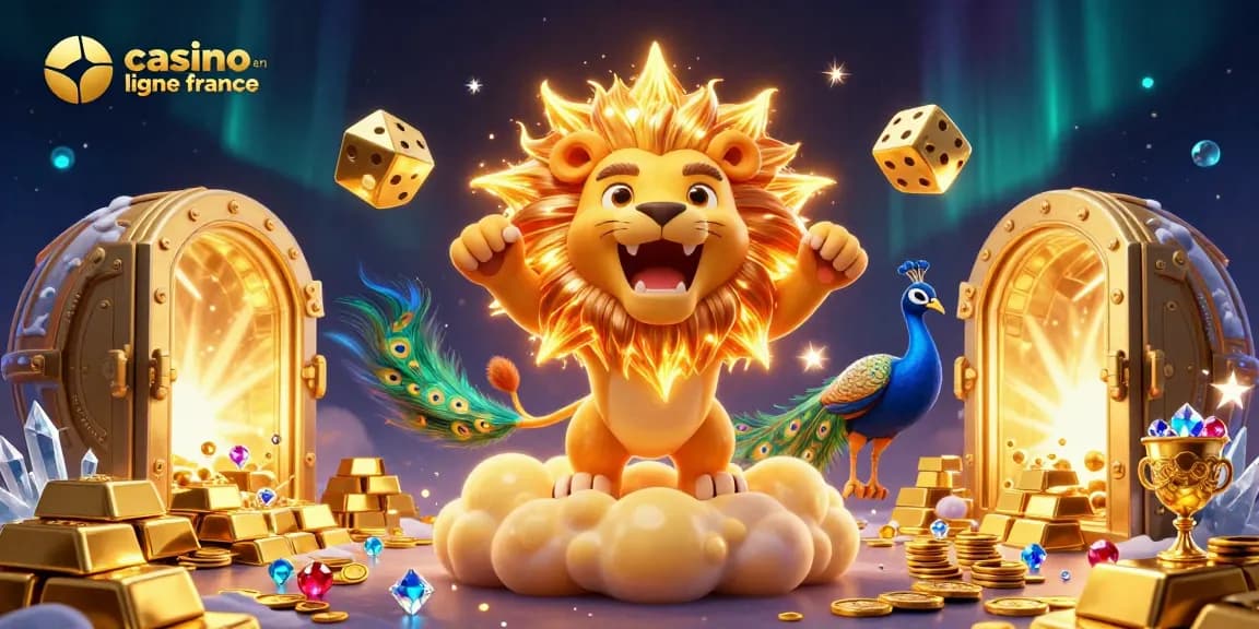 Découvrez les trésors du casino en ligne France à travers cette illustration dynamique et colorée.
