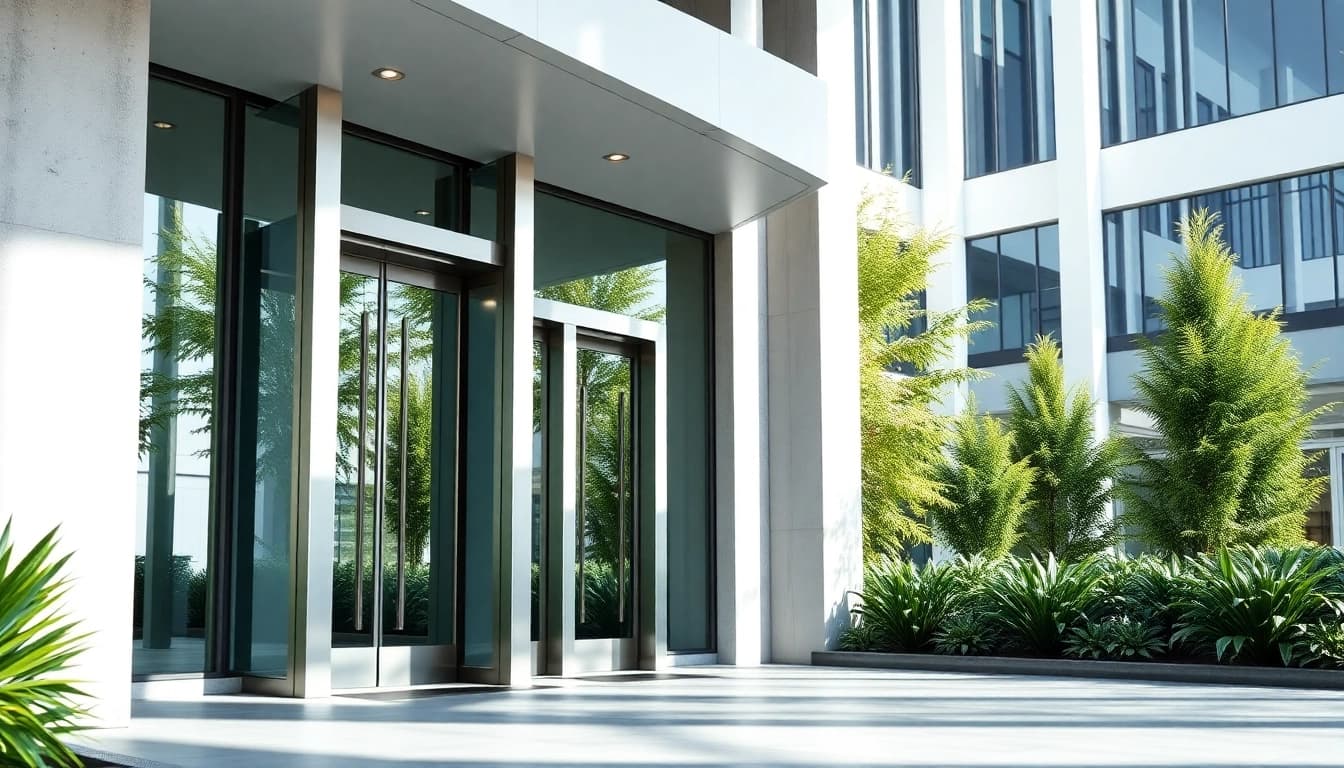 Visual representation of Evolution Entrance Systems showcasing modern automated access solutions with sleek design.