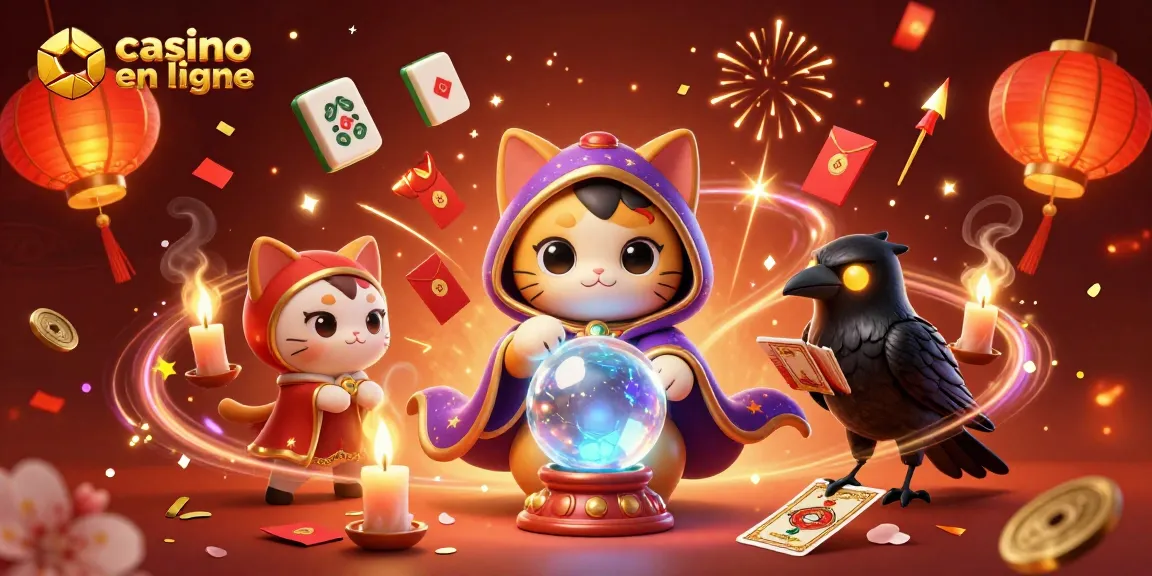 Jouez à casino en ligne avec la chance d'un chat mystique et un corbeau révélateur.