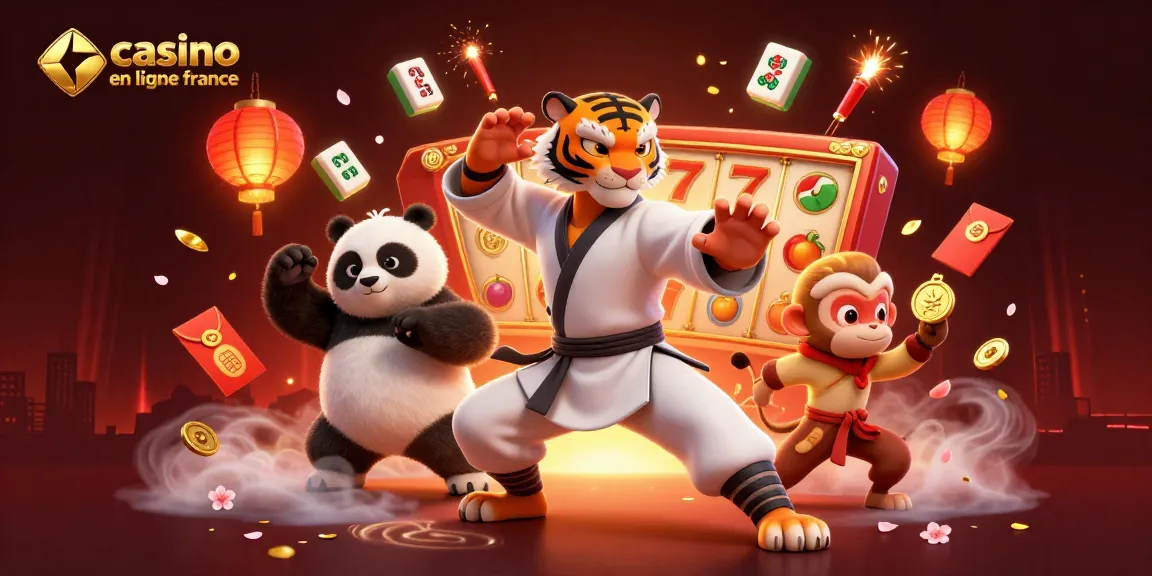 Plongez dans l'univers du casino en ligne France avec cette illustration captivante, présentant des personnages animés et des éléments de jeu.