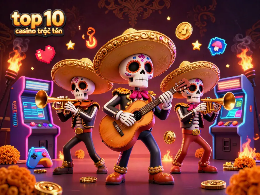 Tham gia chơi tại top 10 casino trực tuyến với hình ảnh nhóm nhạc mariachi độc đáo trong môi trường sòng bạc sống động
