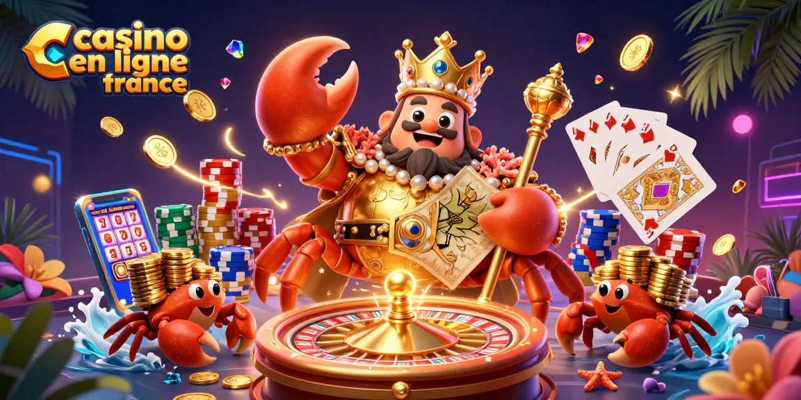 Jouer au casino en ligne France avec l'empereur-crabe et des pièces d'or tourbillonnantes.