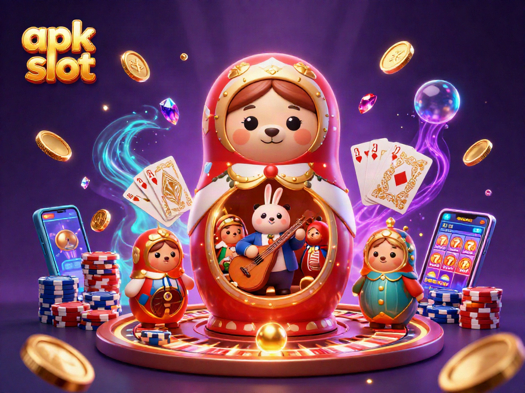 Experience the excitement of apk slot games with 3D cartoon characters and dynamic casino elements.