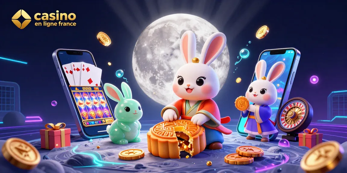 Plongez dans le monde du casino en ligne en France avec un lapin fantastique, des jetons et des jeux.