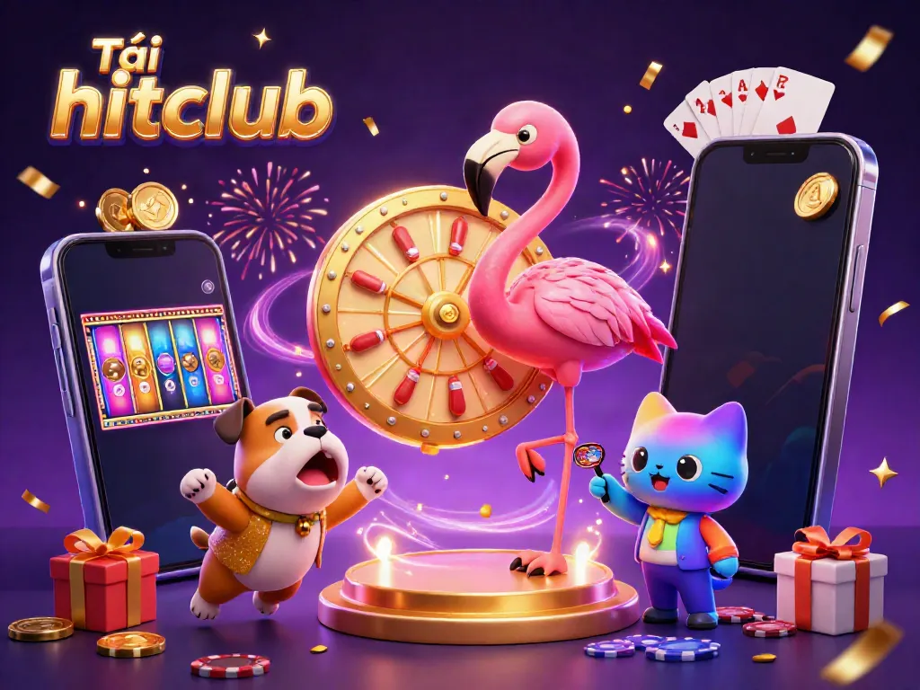 Spin and win with Tải hitclub - thrilling gaming atmosphere featuring vibrant characters and casino elements.