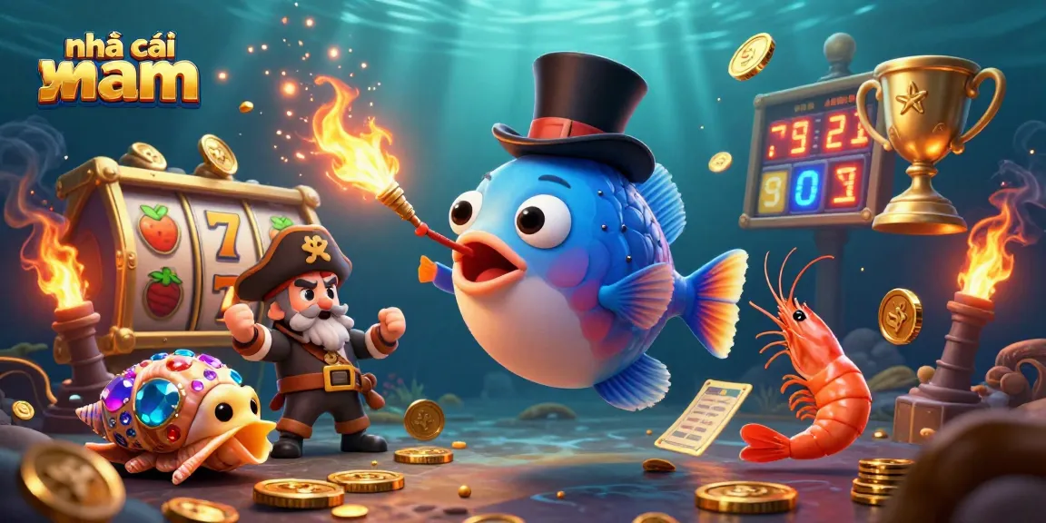 Experience the thrill of house edge with nhà cái vmax in a vibrant underwater casino scene featuring playful characters and dazzling game elements.