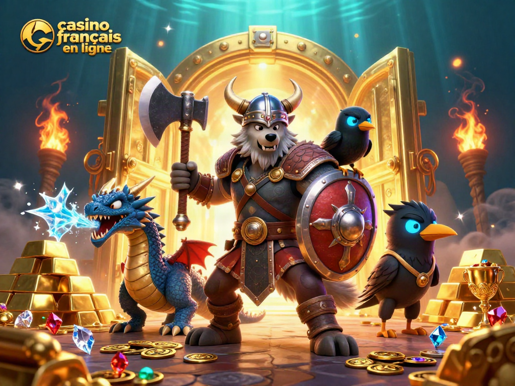 Engagez-vous sur casino francais en ligne avec des personnages 3D luttant pour le trésor.