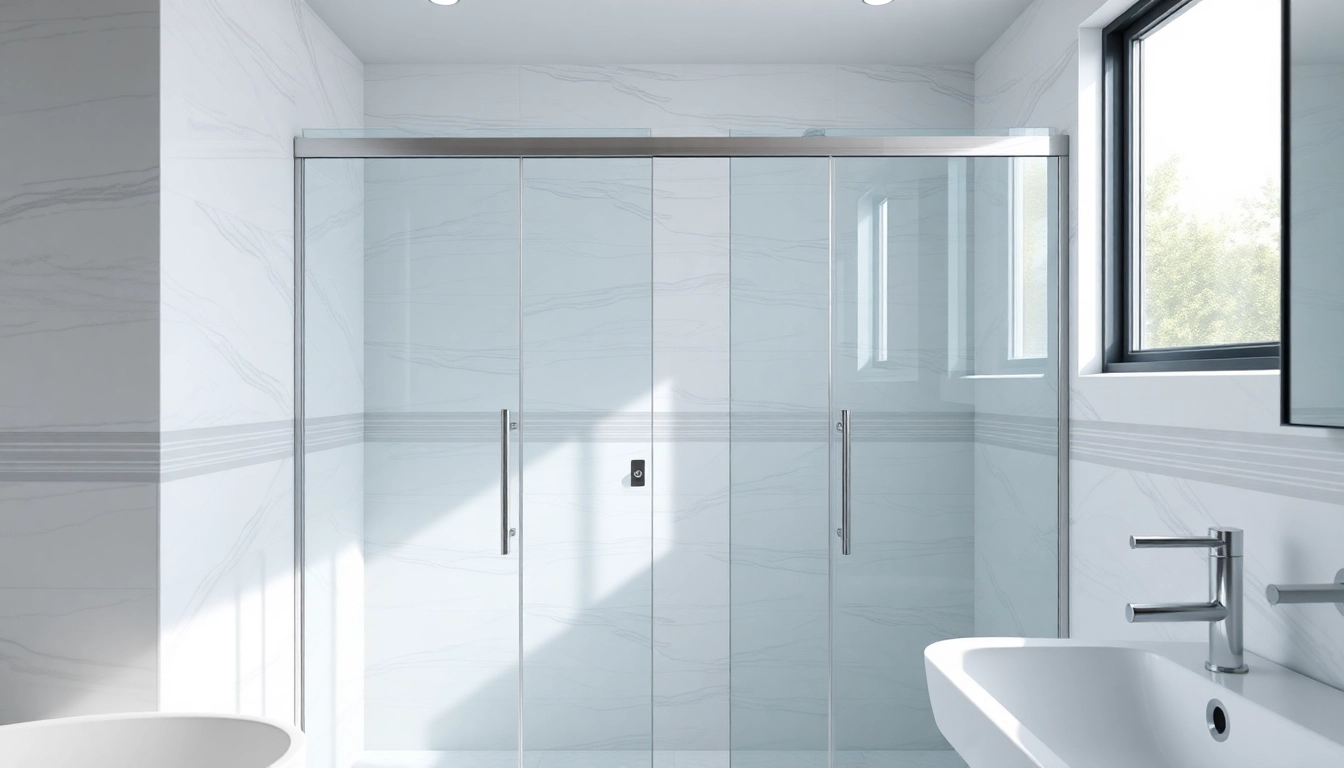 Stylish shower sliding doors displayed in a modern bathroom setting for a functional aesthetic.