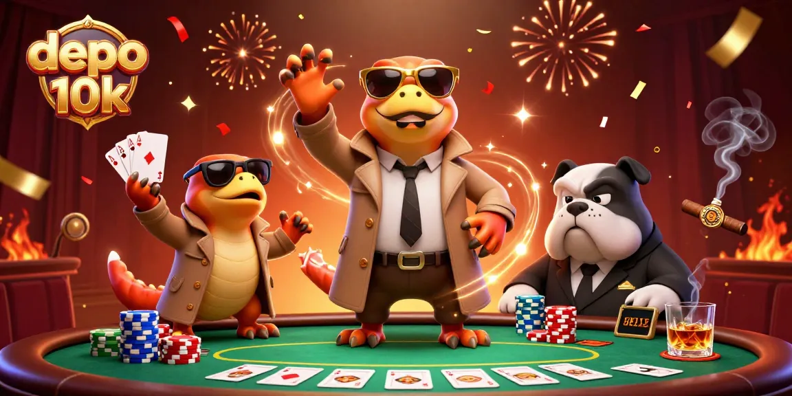 Experience the thrill with depo 10k as three raptors sneak into a VIP casino lounge.