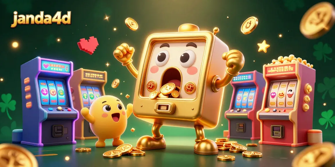 mesin slot janda4d meraih jackpot sambil dikelilingi permainan arcade menyemarakkan suasana