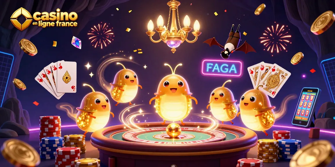 Casino en ligne France : Éclairez votre expérience de jeu avec une scène animée de casino.