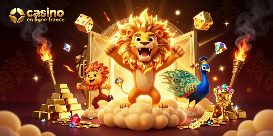 Jouez au casino en ligne France avec notre illustration captivante vibrant d'éclats d'or et de lumière.