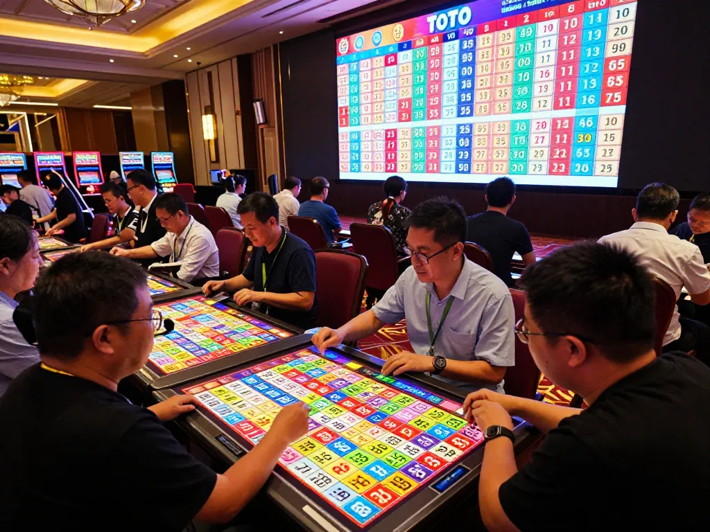 Pemain Toto Macau terlibat dalam permainan undian langsung, menampilkan suasana yang hidup dan strategi.