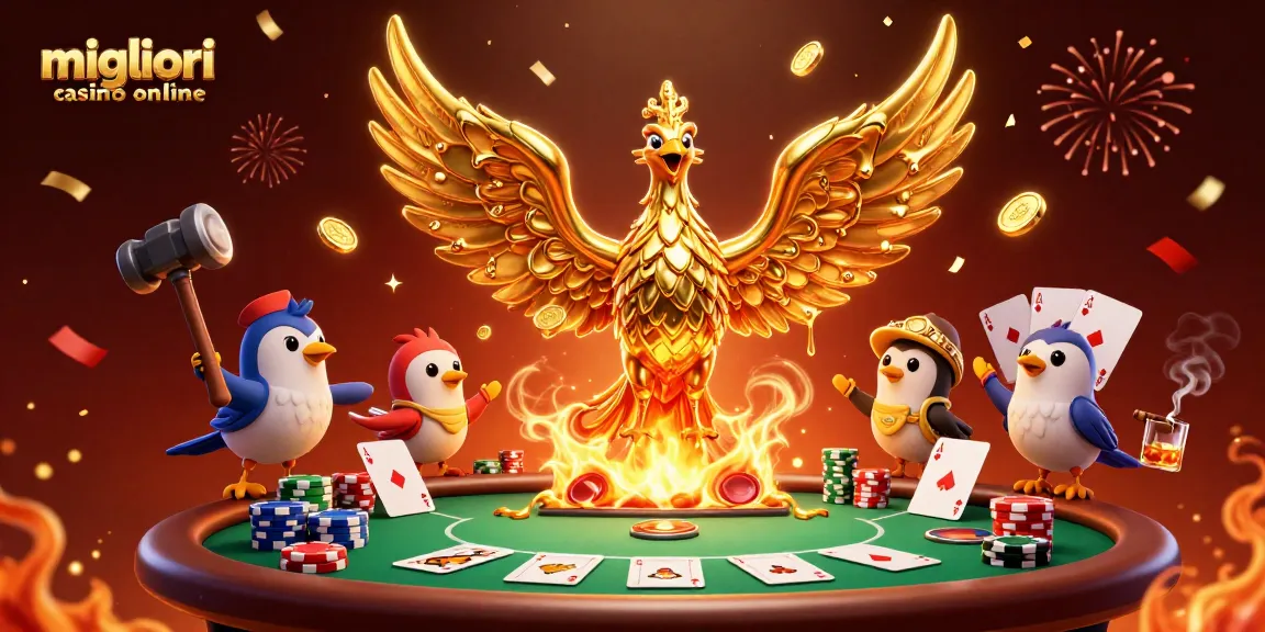 Scopri i migliori casino online con un'affascinante fenice d'oro che trasforma il fuoco in monete.