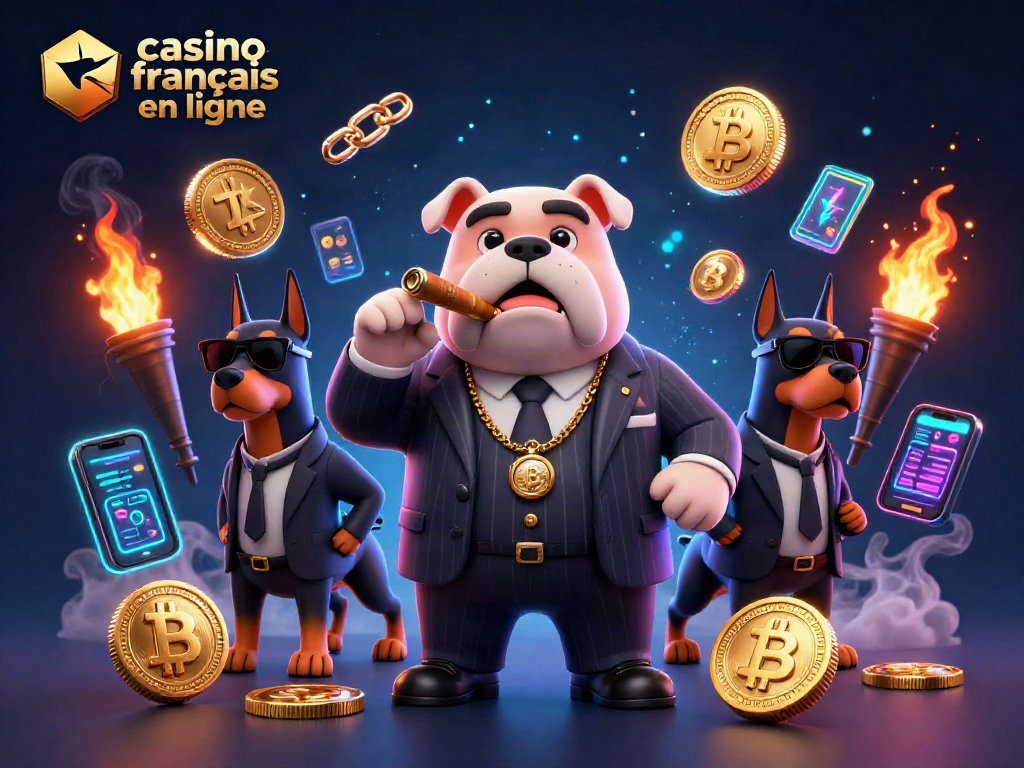 Découvrez le casino français en ligne avec un bulldog mafieux et des éléments de jeu captivants.