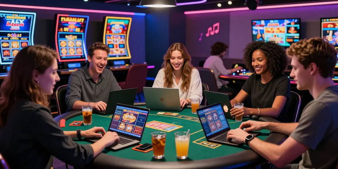 Exciting atmosphere at a credit card casino, showcasing diverse players enjoying online games at https://aisa.org.uk.