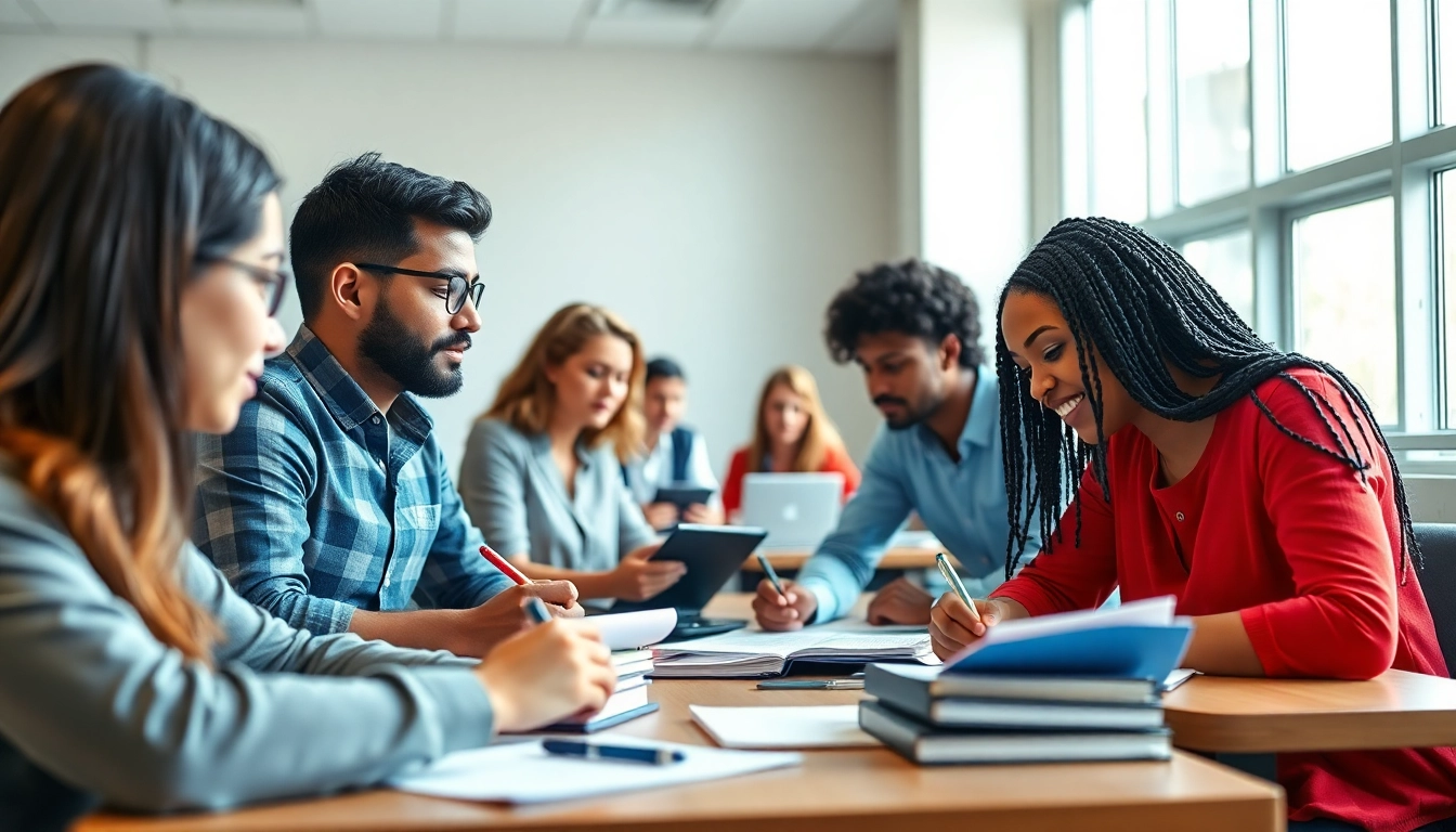 Providing CompTIA exam assistance during a focused study session with diverse students.