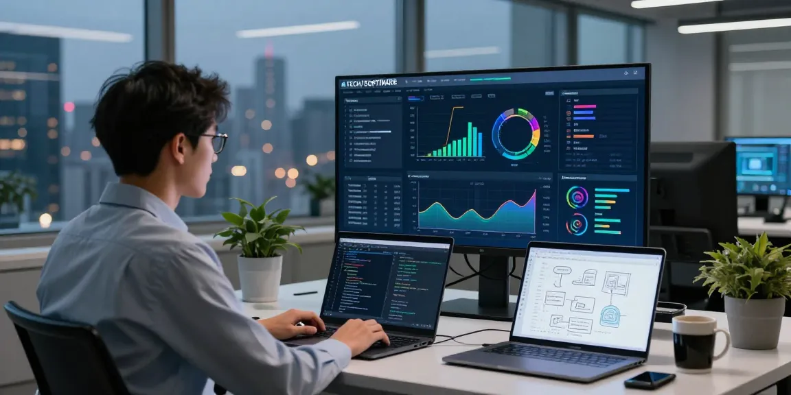 AI detector dashboard with real-time analysis, showcasing advanced moderation tools in a modern office.