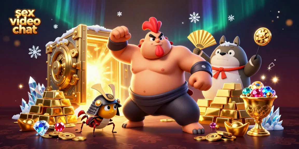 Engage in sex video chat with a dynamic scene highlighting animated characters amidst casino elements.