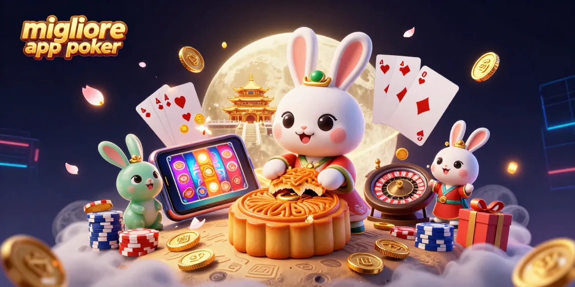 Gioca con la migliore app poker, mentre il coniglio della luna offre fiches all'interno di dolci dorati.