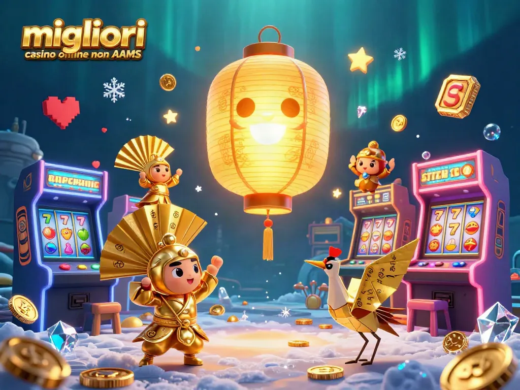 I migliori casino online non AAMS offrono slot e jackpot entusiasmanti in un'illustrazione 3D vivace e dettagliata.