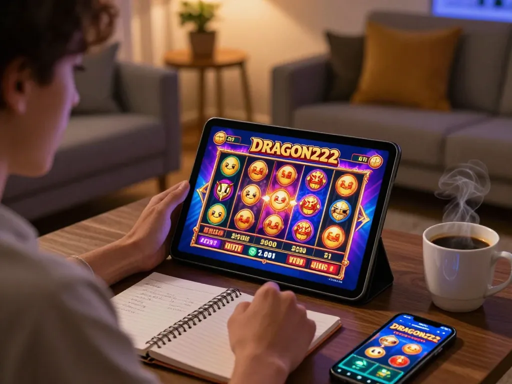 Engaging in slots on DRAGON222 platform while enjoying a cozy home gaming atmosphere
