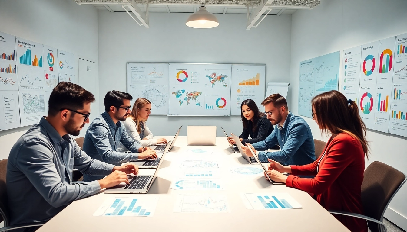 Analyze Content Gap Analysis with a marketing team collaborating in a modern office setting.