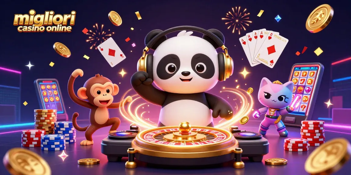 Scopri i migliori casino online mentre un panda DJ anima la scena con le sue melodie.