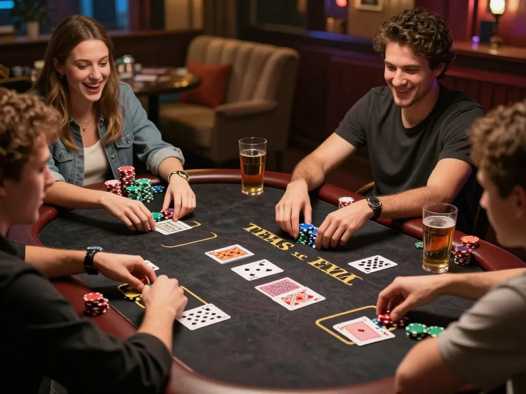 Engaged players using sunwinapk for a thrilling home poker night with colorful chips and cards