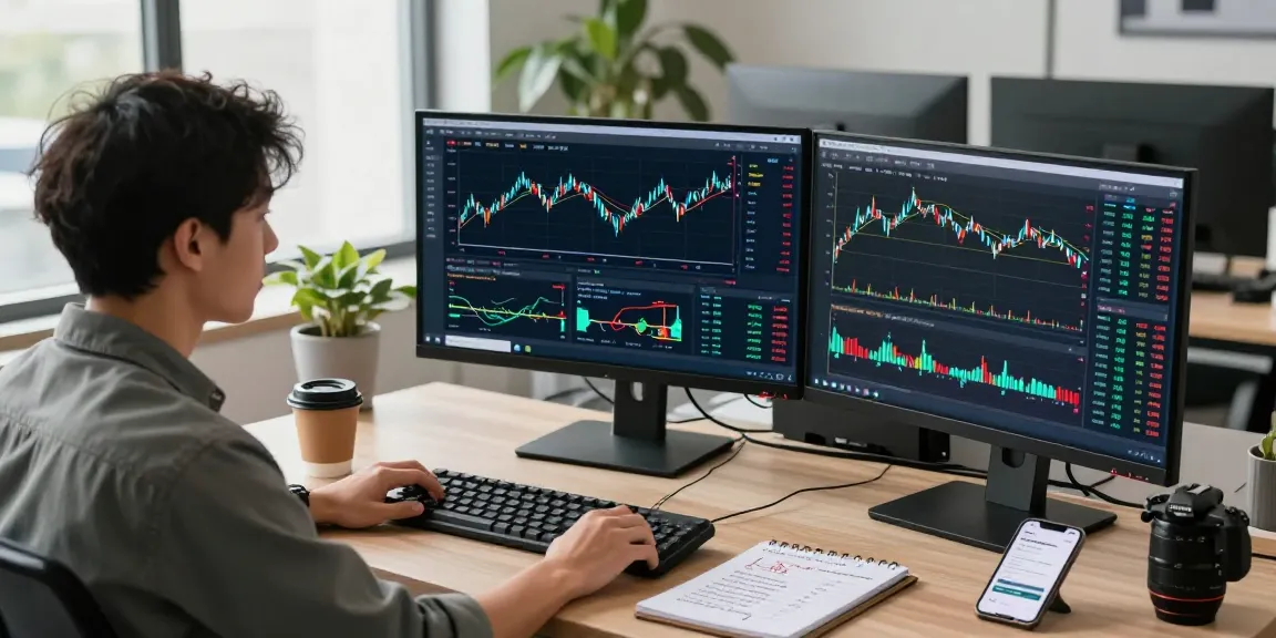Forex intraday data API displayed on multiple monitors in a modern trading platform setup.