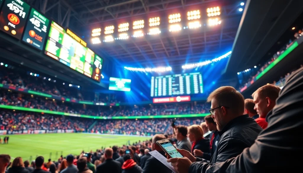 Capture the atmosphere of the best sportsbooks in Mexico with energetic bettors and vivid sports betting scenes.