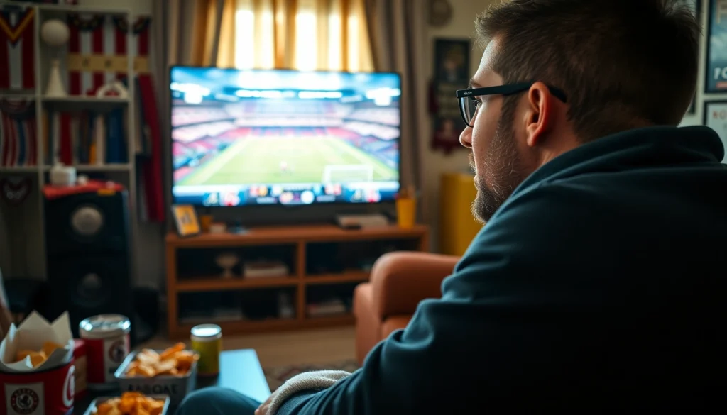 해외축구중계를 즐기는 팬의 흥미로운 모습