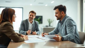 Evaluate Life insurance options in a friendly consultation with a financial advisor.