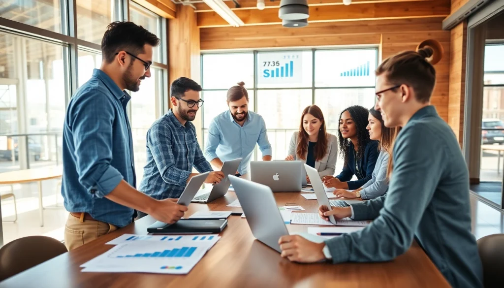 Boost engagement with smm services by a diverse marketing team collaboratively strategizing.