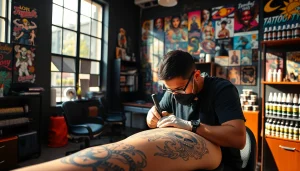 Crafting unique designs at entrelagostattooartgallery.com, a premier tattoo and art gallery.