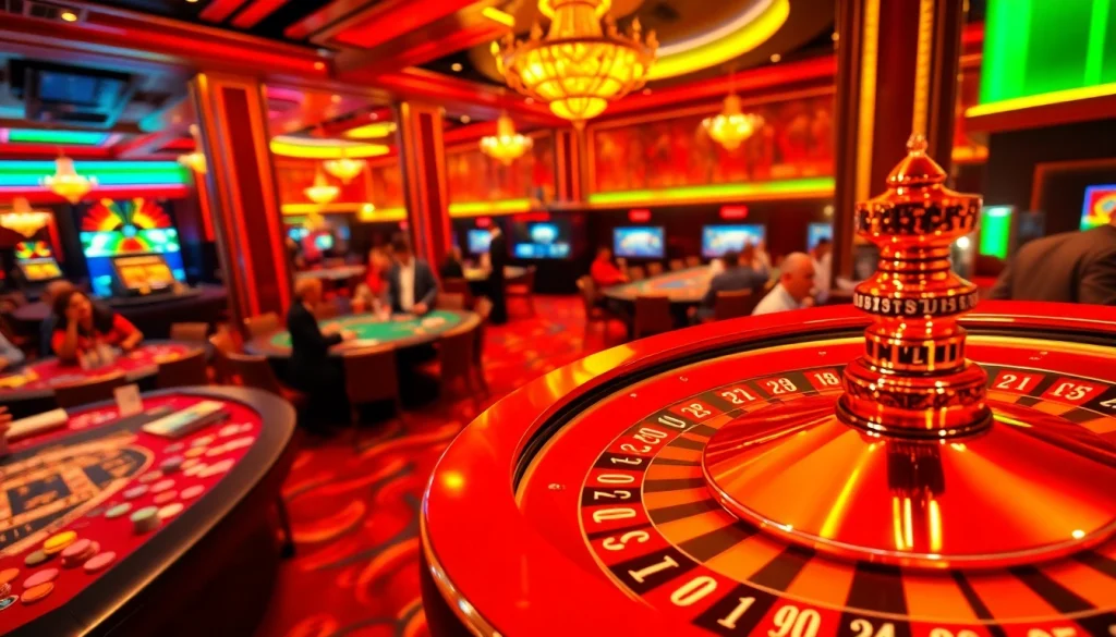 Engaging scene showcasing the best online casino Canada with a vibrant roulette wheel and enthusiastic players.