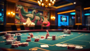 Descubra os melhores jogos de cassino em uma mesa vibrante com fichas e cartas emocionantes.