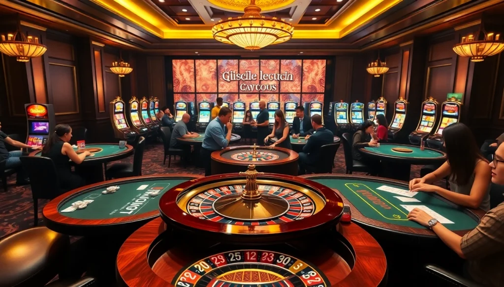 Experience thrilling gaming at ga6789 with high-stakes poker tables and a vibrant casino atmosphere.