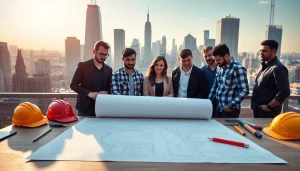 Showcase of New York Commercial General Contractor project with diverse workers on-site.