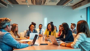 Engage in comprehensive executive assistant training with diverse professionals in a modern setting.