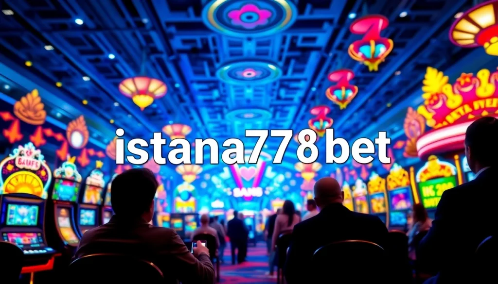 Menampilkan pengalaman bermain istana777 bet yang menarik dengan para pemain aktif dan lingkungan kasino yang cerah.